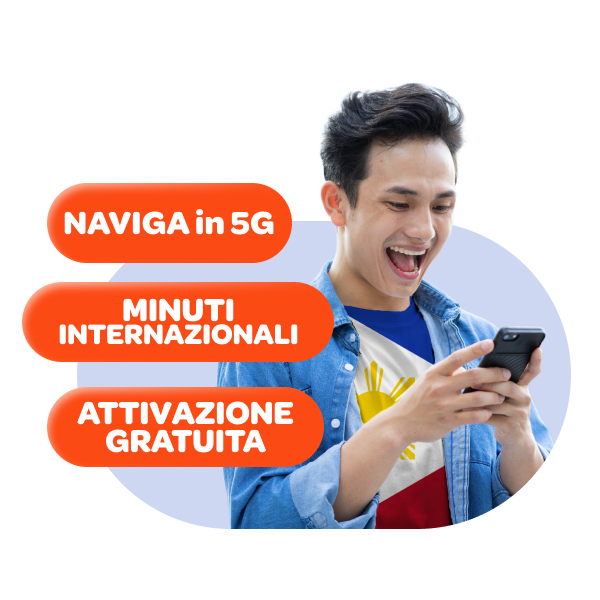 ragazzo filippino con telefono - offerta - WINDTRE