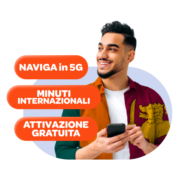 ragazzo sri lanka con telefono in mano